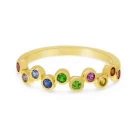 14KT YELLOW GOLD BUBBLE RAINBO