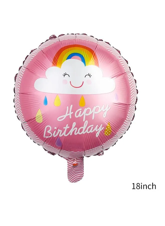 18-Inch Rainbow Happy Birthday Foil Balloon - Vibrant Party Decoration for Adults and Kids - Perfect for Birthdays, Anniversaries, and Baby Showers - Pink Theme