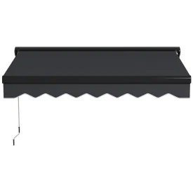 3 x 2.5m Electric Awning with LED Light, Aluminium Frame Retractable Awning Sun Canopies for Patio Door Window