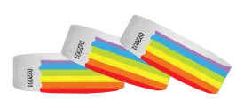 3/4 Tyvek Wristband Design Rainbow