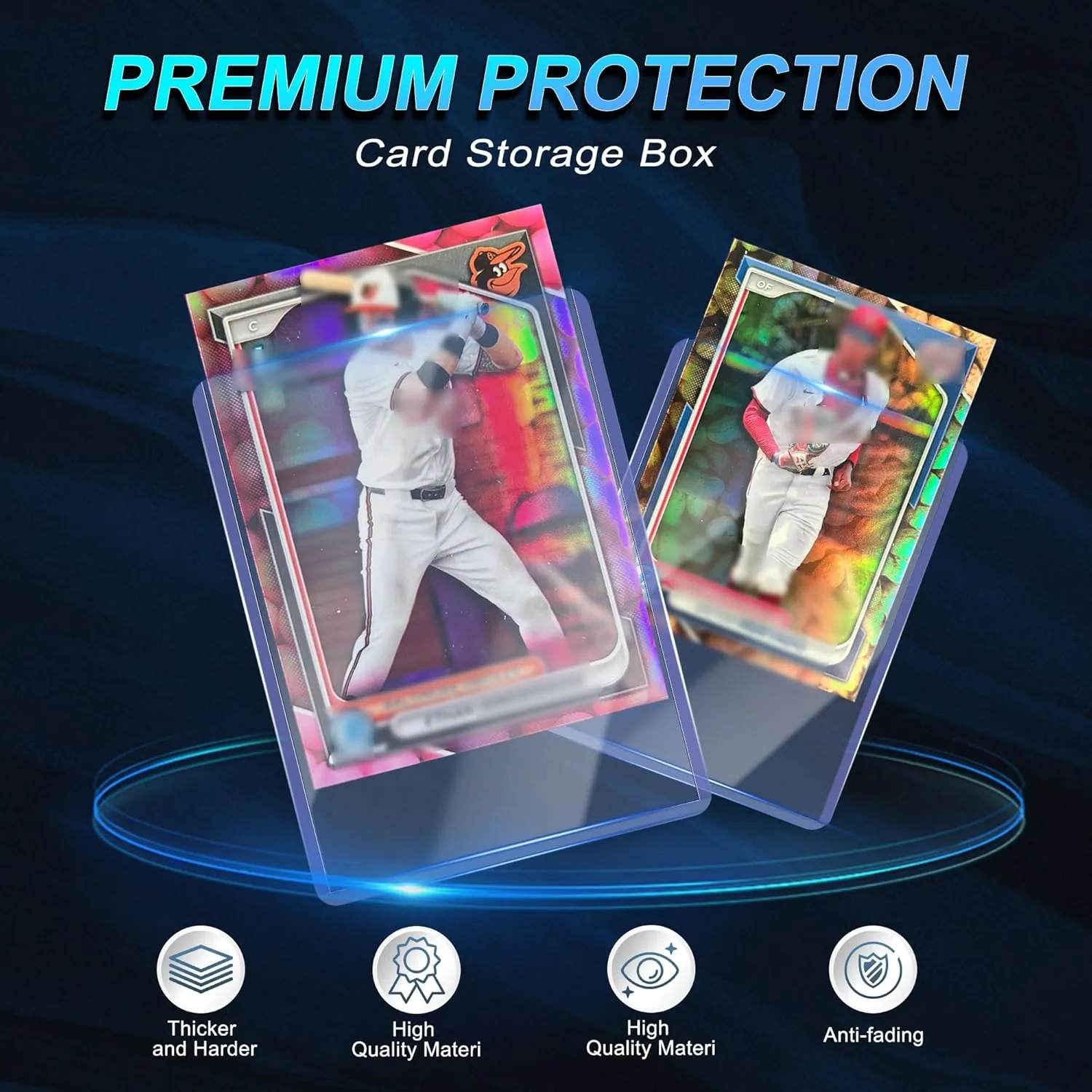 400 Card Sleeves Top Loaders for Cards,3"X4" Baseball Card Protectors,Premium Toploaders for Cards,Hard Plastic Card Holder for Trading Sports Football Game Cards (200 Hard Sleeves 200 Penny Sleeves)