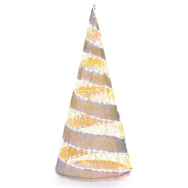 5 Foot Pre-lit Christmas Cone Tree with 300 Warm White and 250 Cold White LED Lights