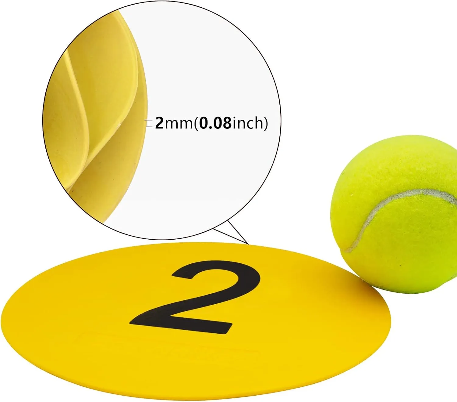 6inch Numbered Spot Markers Flat Floor Spot Non-Slip TPE Material Waterproof for Field and Court Marking Fitness Agility Training Sports Games and Exercises