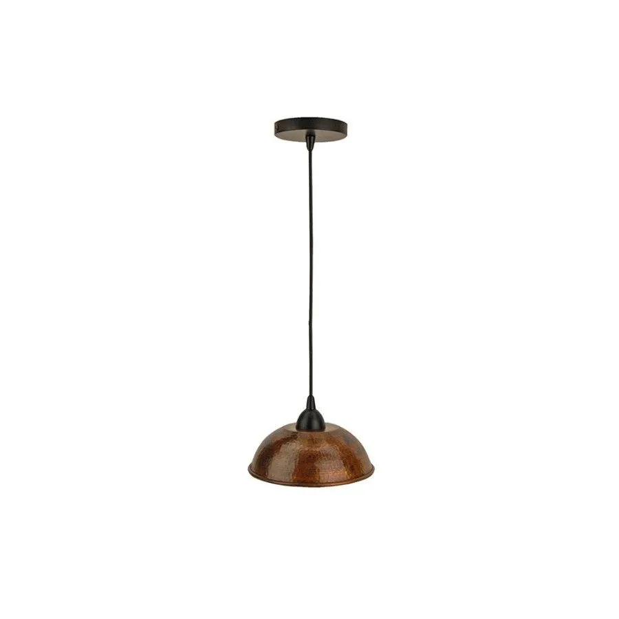 8 1/2" Copper Dome Pendant Light