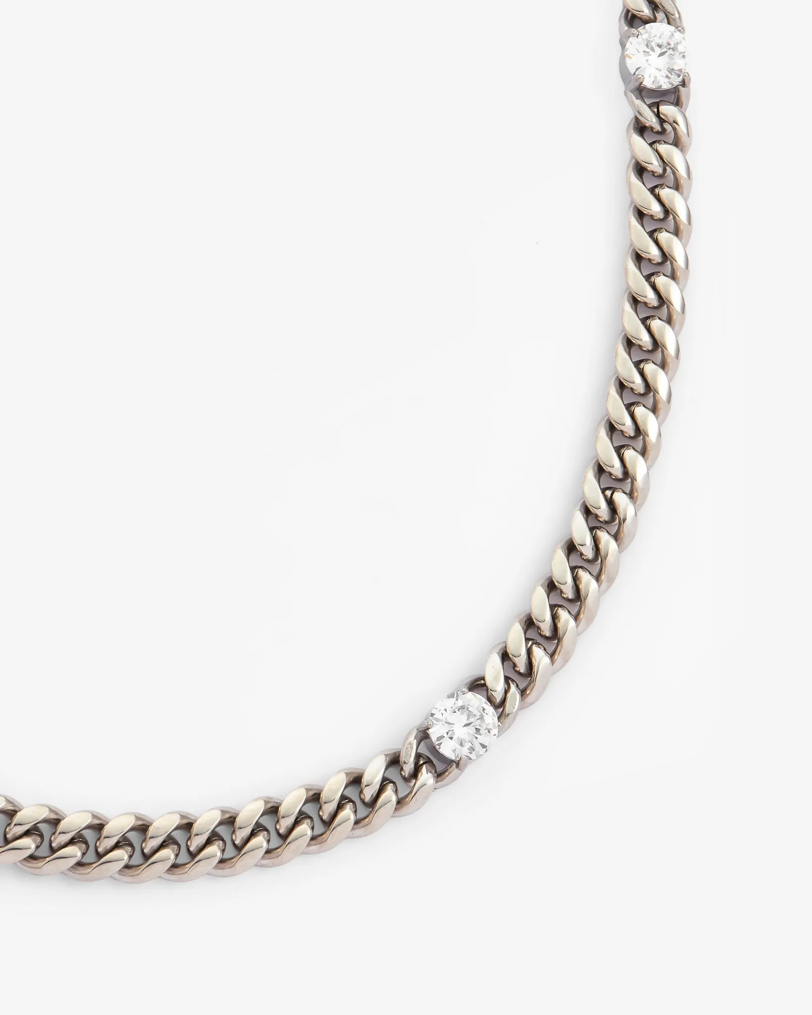 8mm Clear Stone Cuban Chain