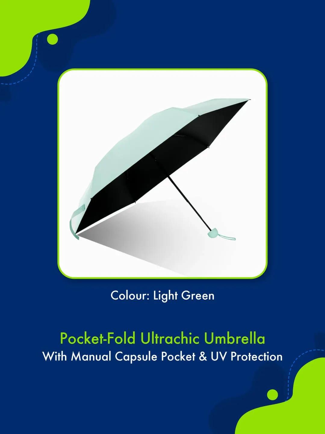 ABSORBIA 3X Folding Umbrella Navy Blue and 5X Folding Umbrella Black (Pack of 2).For Rain & Sun Protection and also windproof | Folding Portable Umbrella with Cover |Fancy and Easy to Travel