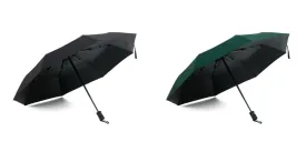 ABSORBIA Unisex 3X Folding Umbrella Black and Dark Green (Pack of 2), For Rain & Sun Protection and also windproof | Double Layer Folding Portable Umbrella with Cover | Fancy and Easy to Travel