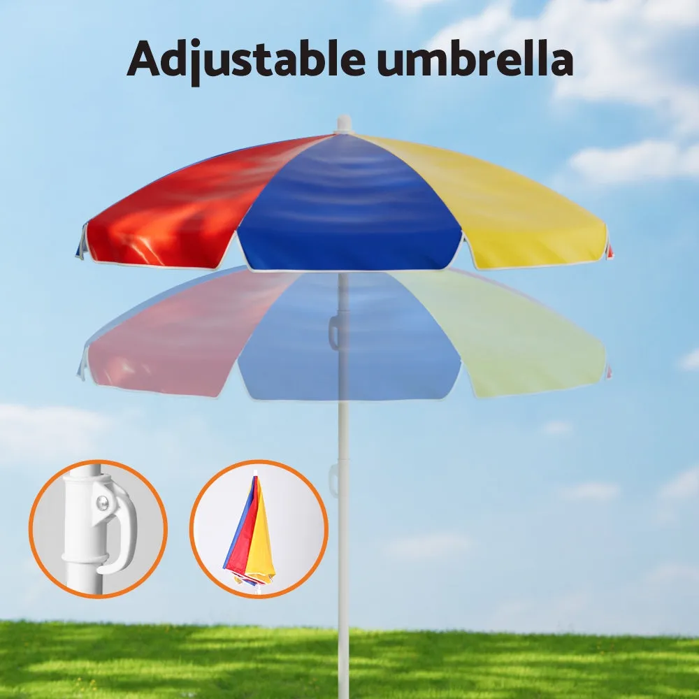 Adjustable Kids Outdoor Table Set with Umbrella - Keezi