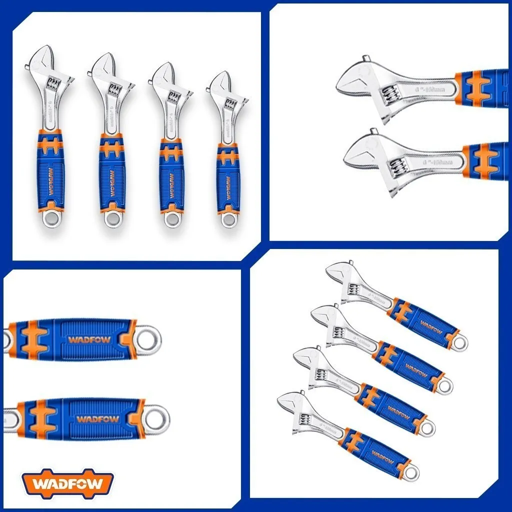 Adjustable Wrench with Two Tone Soft Handle 6-12 Inches