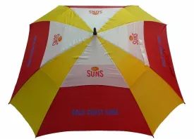 AFL Premium Umbrella - Gold Coast Suns - Rain Weather - 62 Inch Canopy