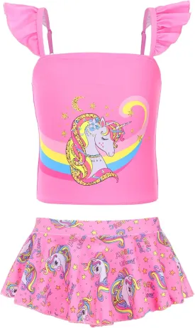 Akokvlar Two Pieces Swimsuit Mermaid Bikinis Tankini Bathing Suit for Little Girls