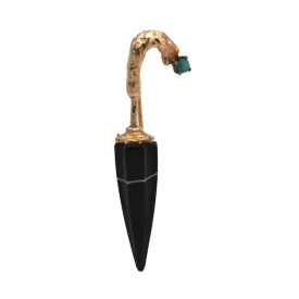 Antique Onyx and Turquoise 14k Gold Umbrella Pin
