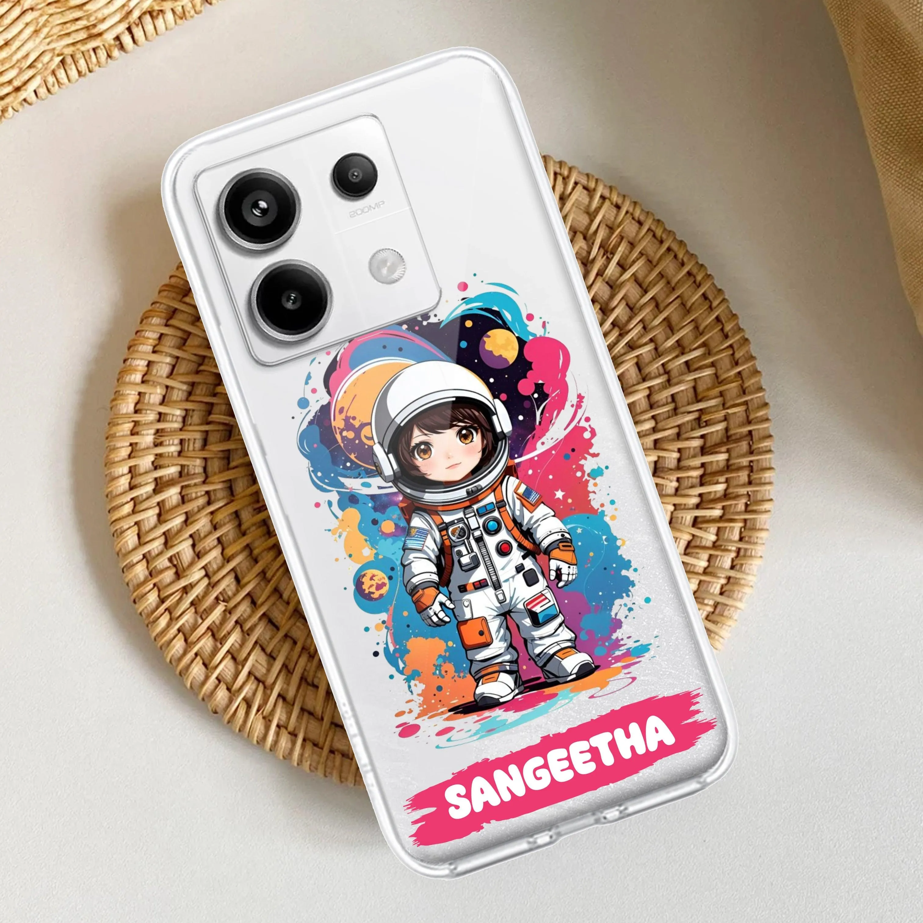 Astronaut Customize Transparent Silicon Case For Redmi/Xiaomi