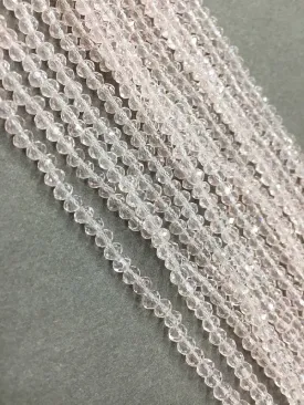 Baby Pink Transparent Tyre Crystal Glass Beads