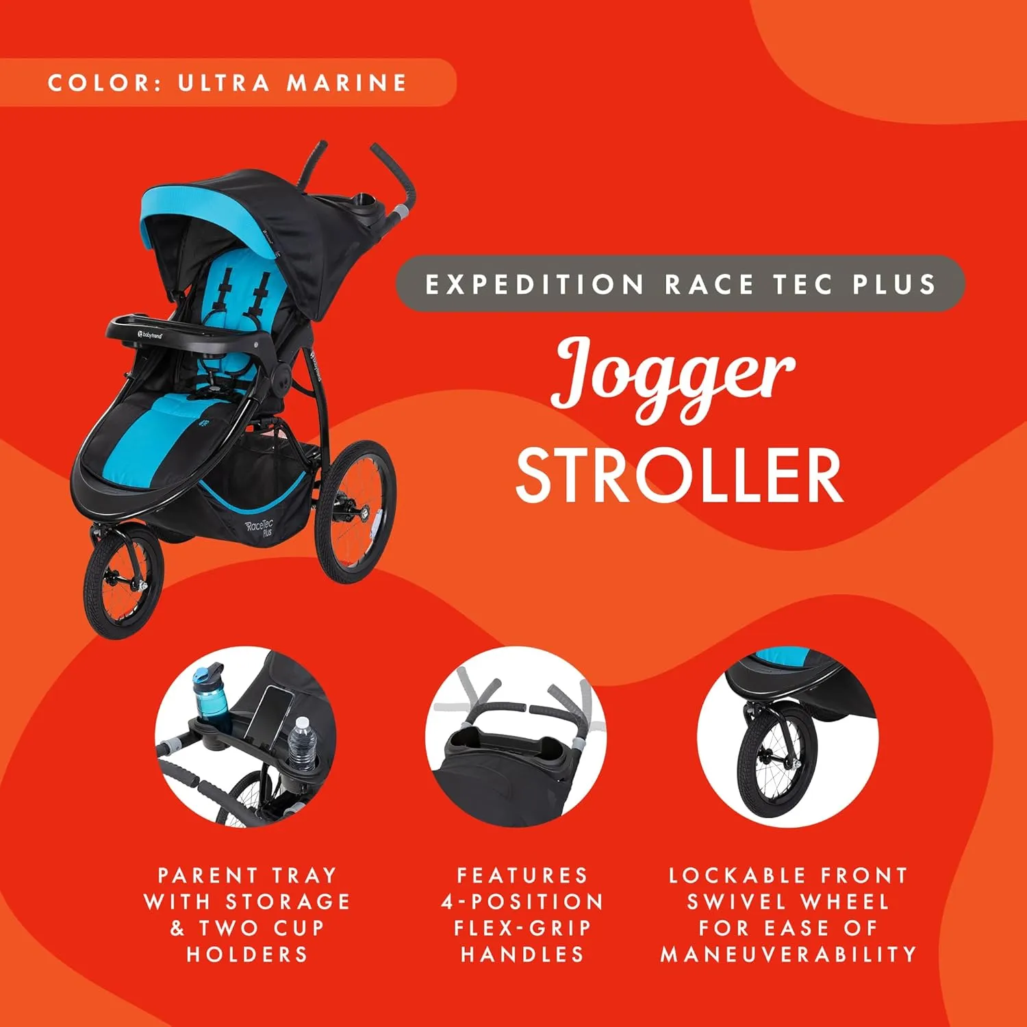 Baby Trend Expedition Race Tec Plus Jogger, Ultra Marine