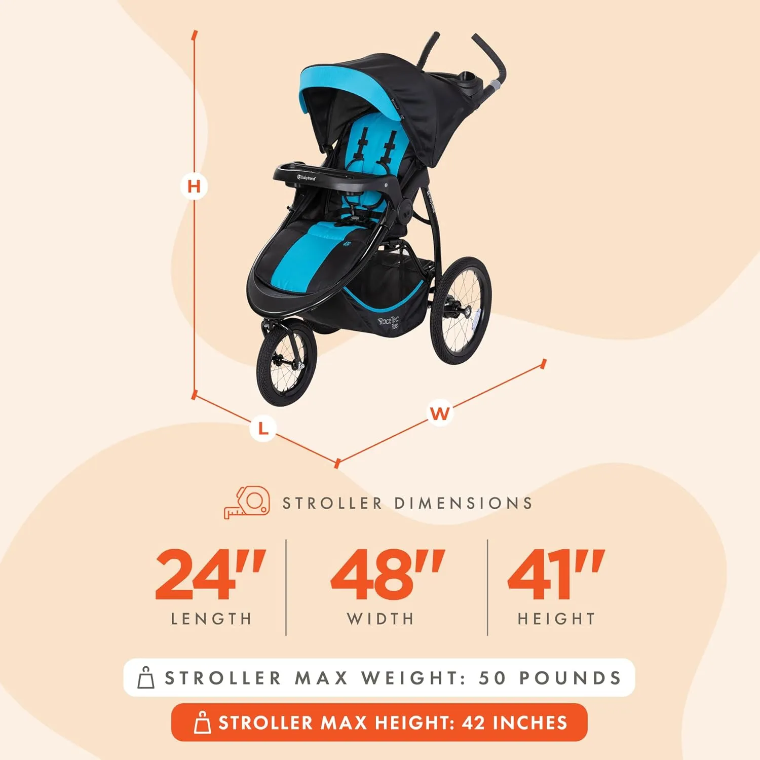 Baby Trend Expedition Race Tec Plus Jogger, Ultra Marine