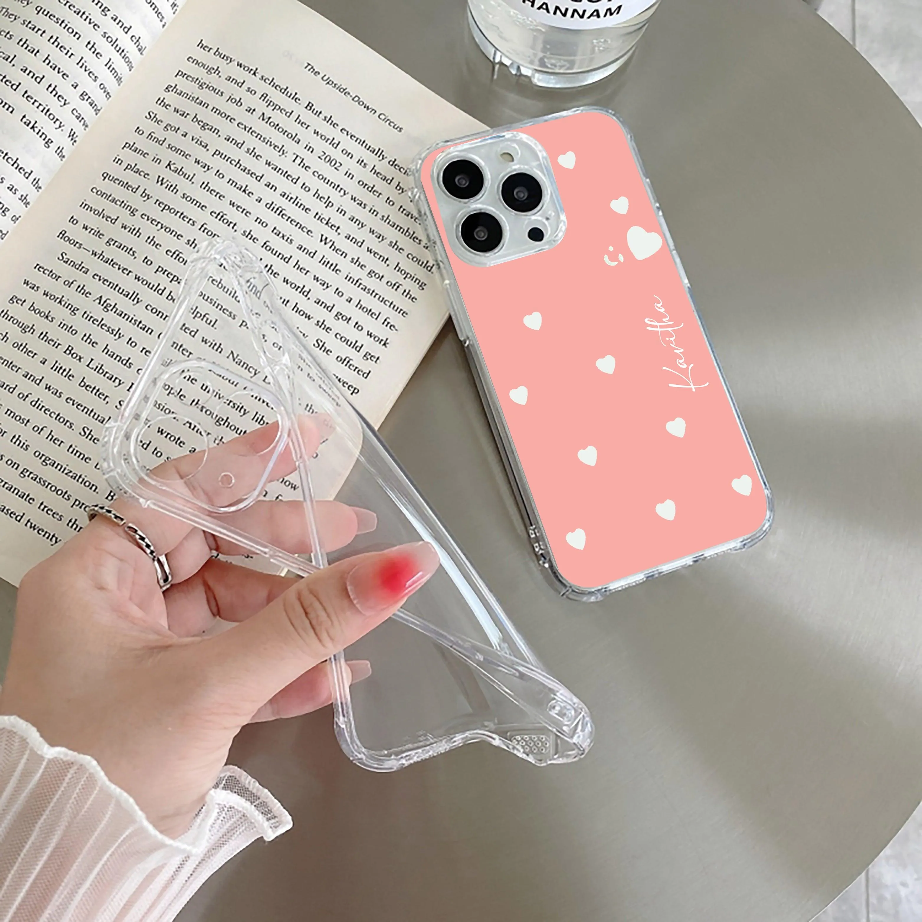 Be Loved Customize Transparent Silicon Case Peach For iPhone