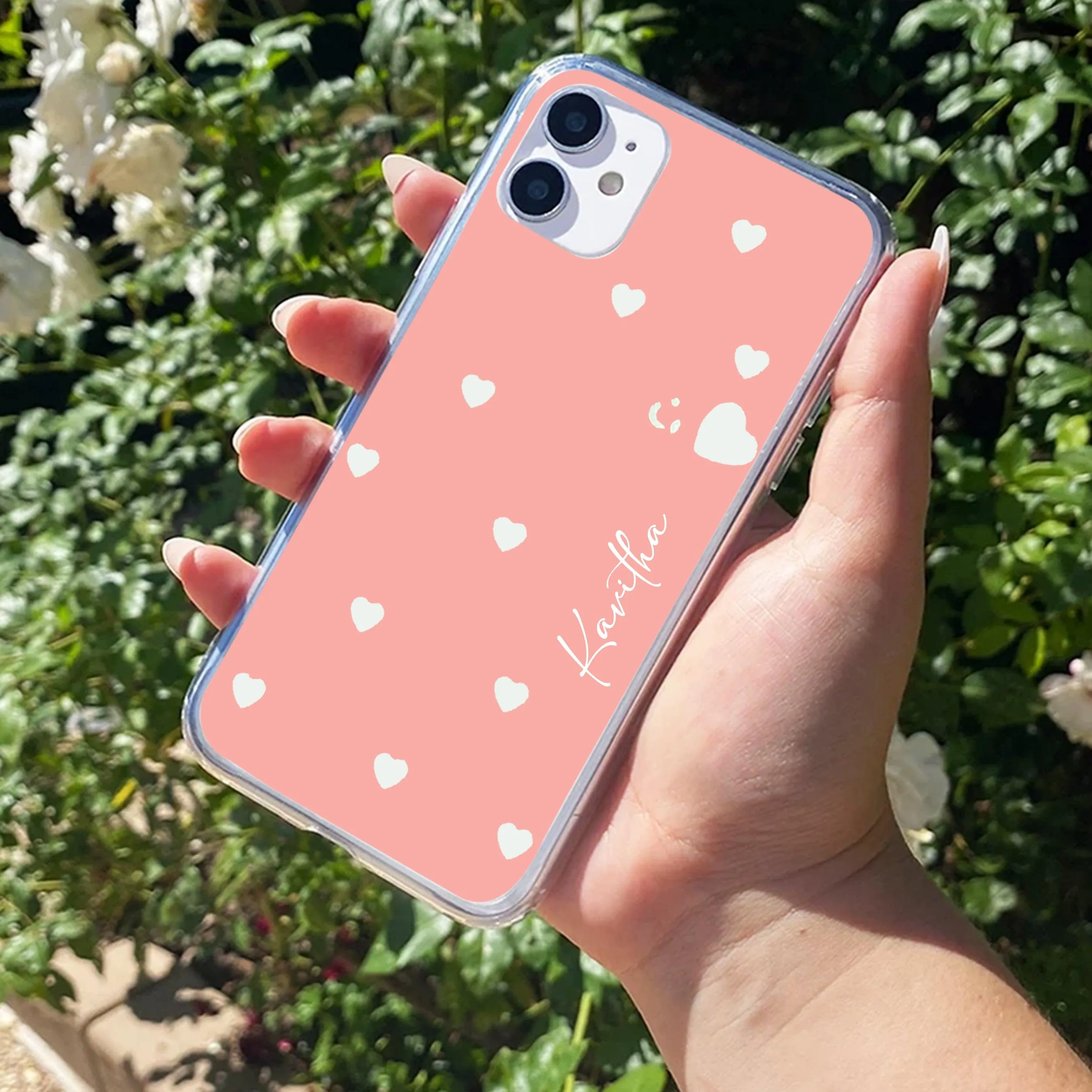 Be Loved Customize Transparent Silicon Case Peach For iPhone