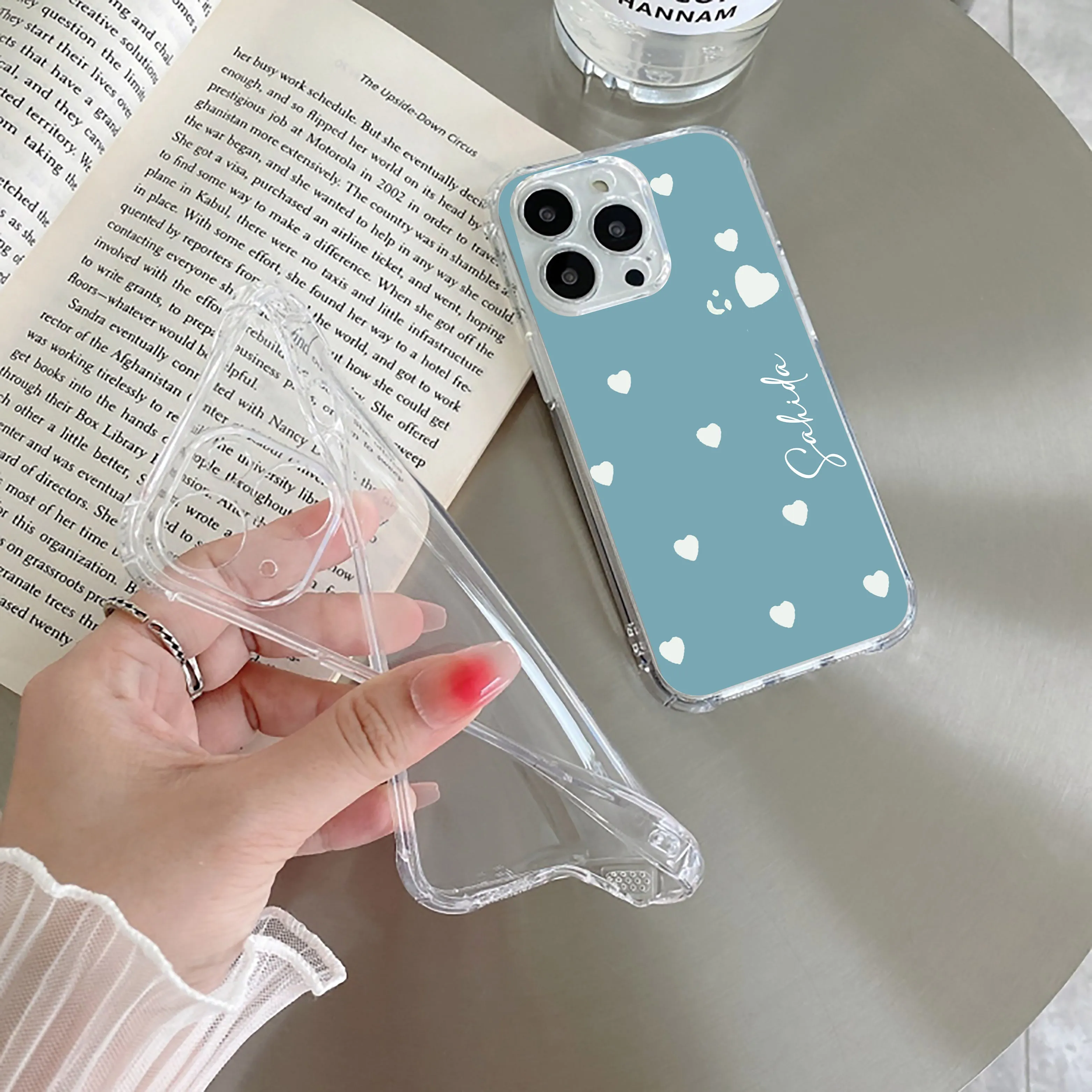 Be Loved Customize Transparent Silicon Case Sky Blue For iPhone