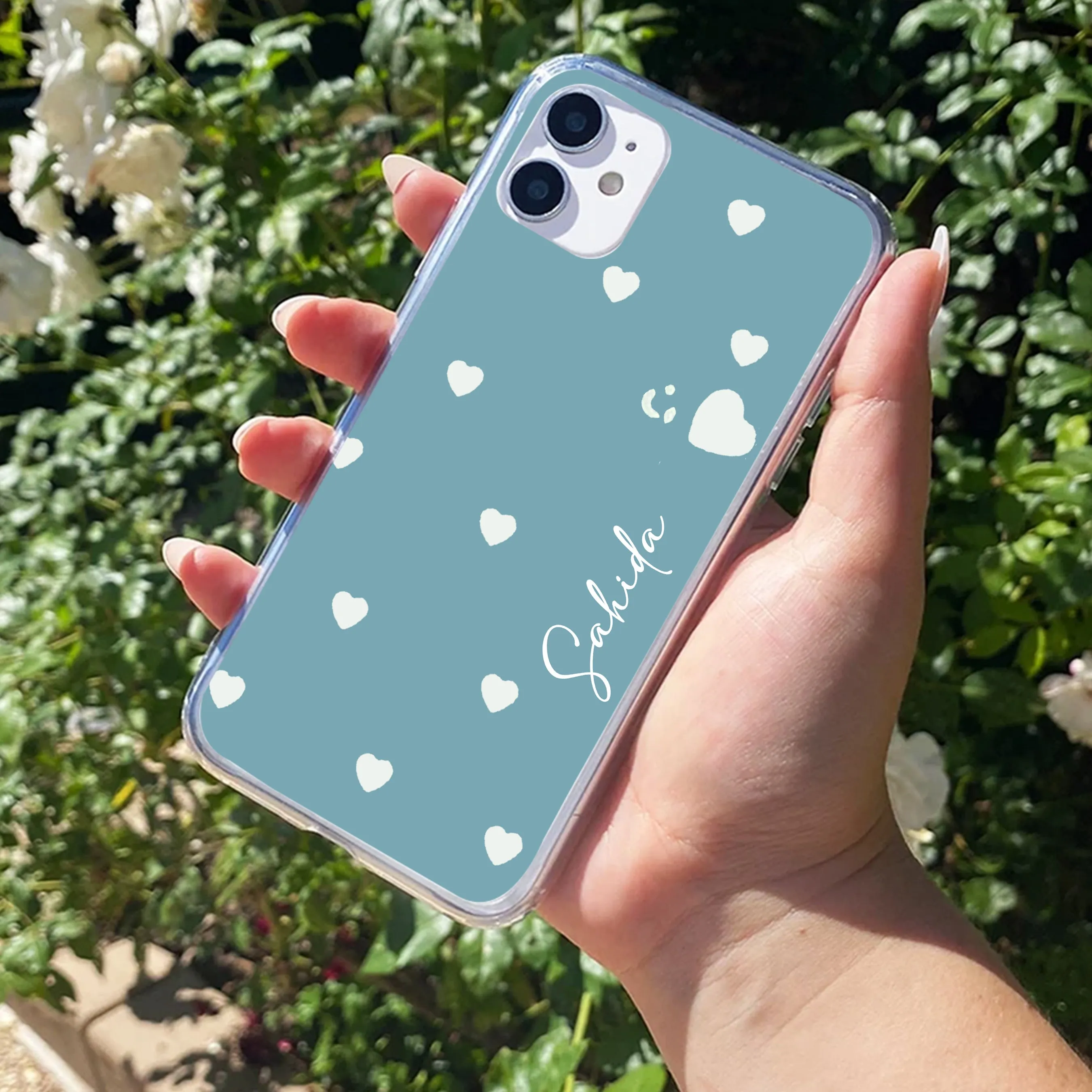 Be Loved Customize Transparent Silicon Case Sky Blue For iPhone