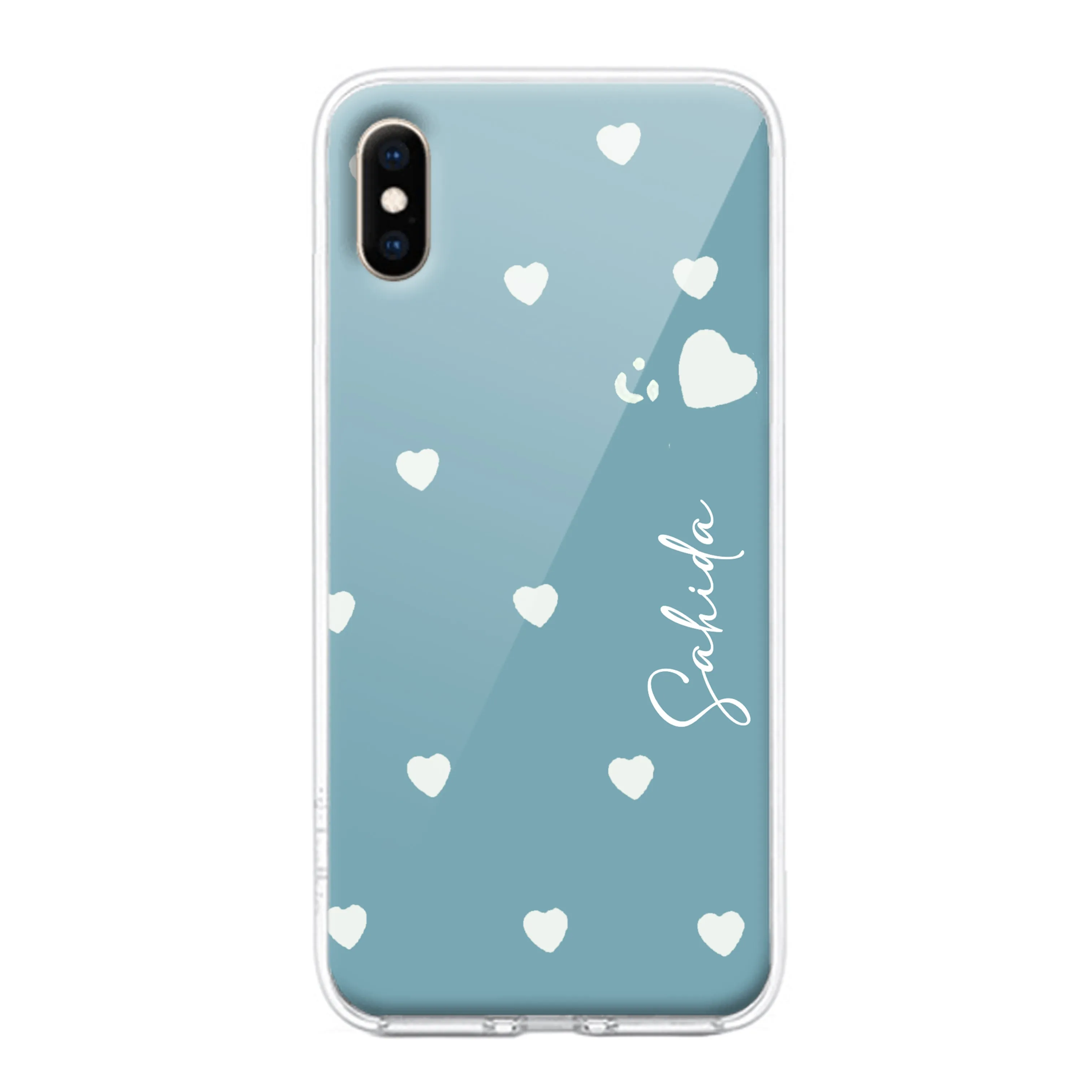 Be Loved Customize Transparent Silicon Case Sky Blue For iPhone