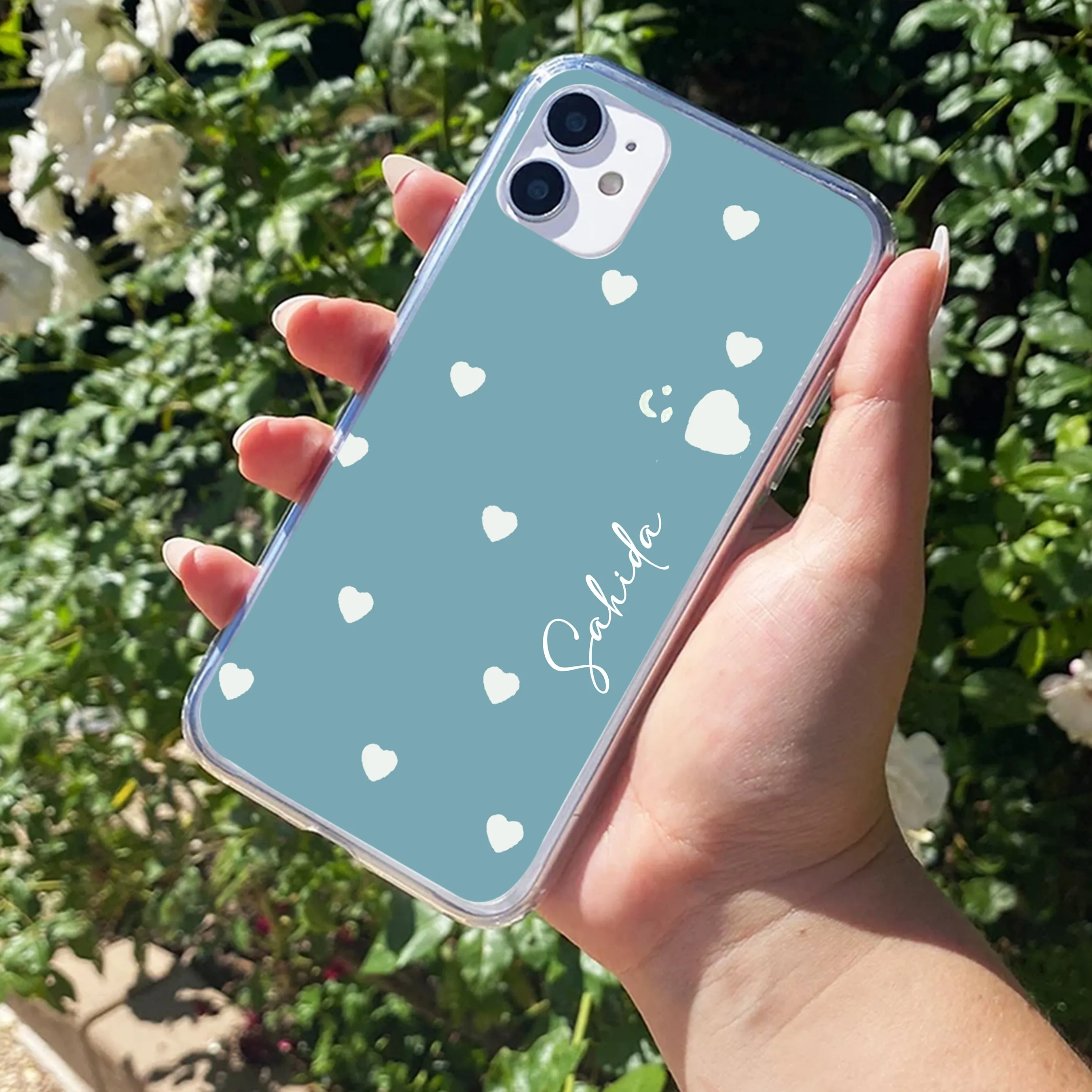 Be Loved Customize Transparent Silicon Case Sky Blue For iPhone