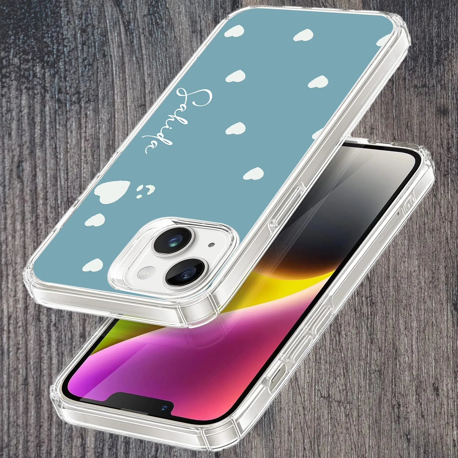 Be Loved Customize Transparent Silicon Case Sky Blue For iPhone