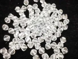 Bicone Glass Bead, 8mm, clear, 36pcs | 雙尖水晶玻璃, 8mm, 透明白, 36粒