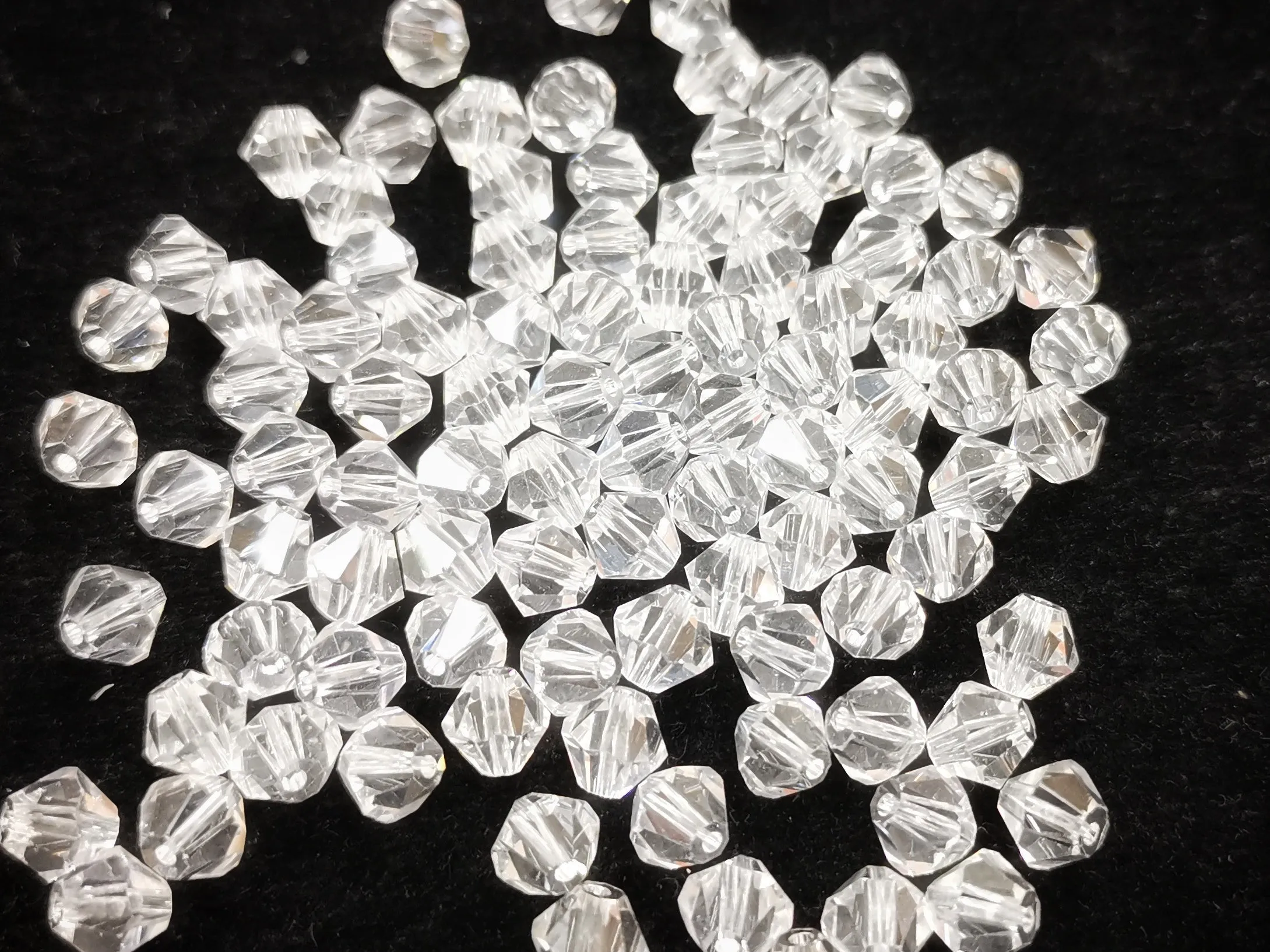Bicone Glass Bead, 8mm, clear, 36pcs | 雙尖水晶玻璃, 8mm, 透明白, 36粒