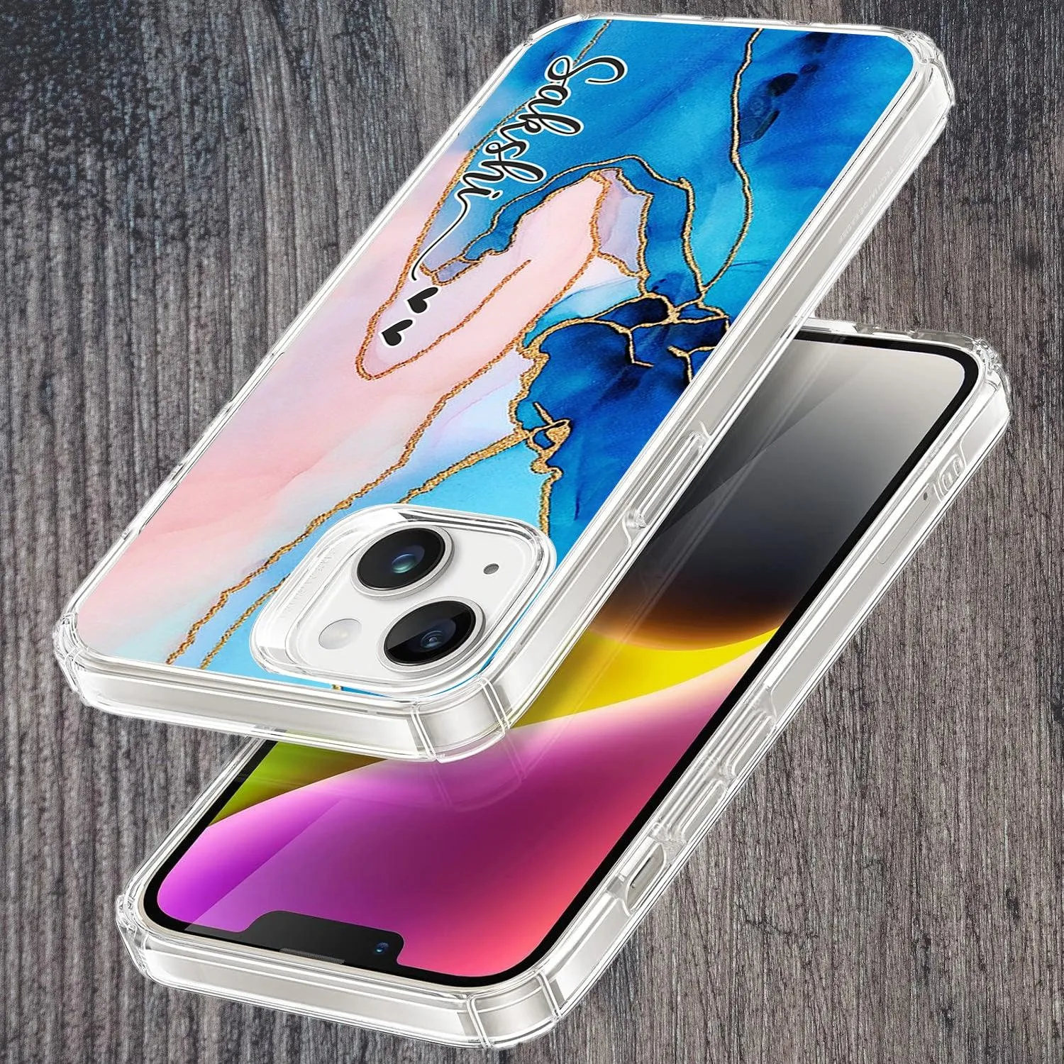 Blue Gradient Marble Customize Transparent Silicon Case For Oppo
