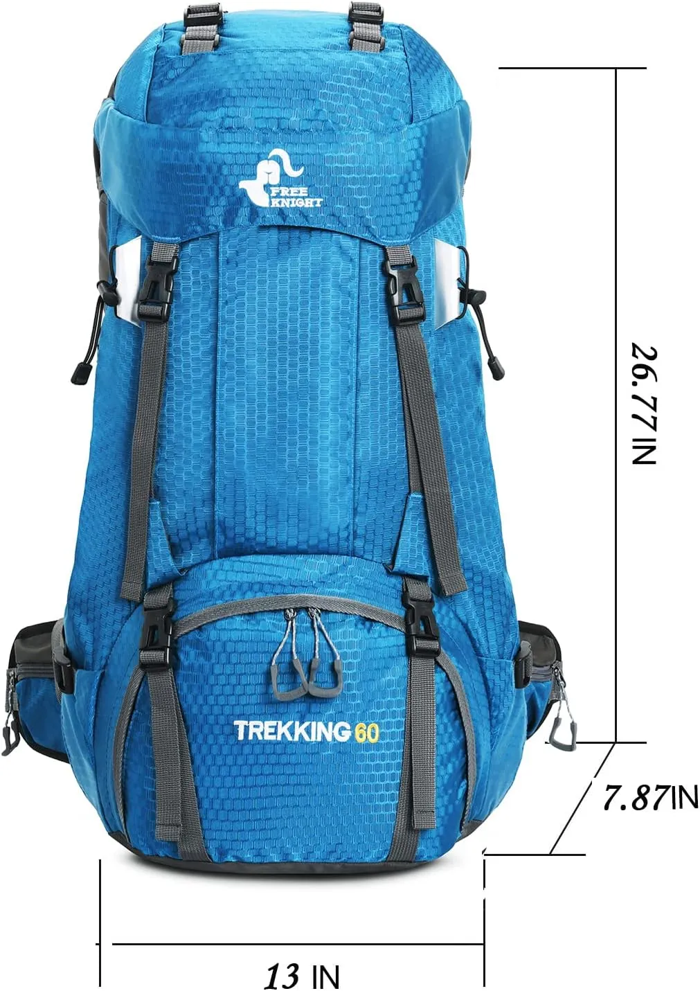 Bseash 60L Waterproof Hiking Camping Backpack with Rain Cover, Large Outdoor Sport Travel Daypack Rucksack for Climbing