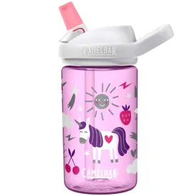 CamelBak Eddy  Kids Bite Valve Straw Tritan Renew Water Bottle Unicorn Party, 14oz