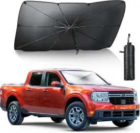 Car Windshield Sun Shade Umbrella, Foldable Car Umbrella Sunshade Cover Protect Vehicle from UV Sun, Easy to Store and Use, Keeps Vehicle Cool, Fit Most Vehicle (57 x 31 inches)