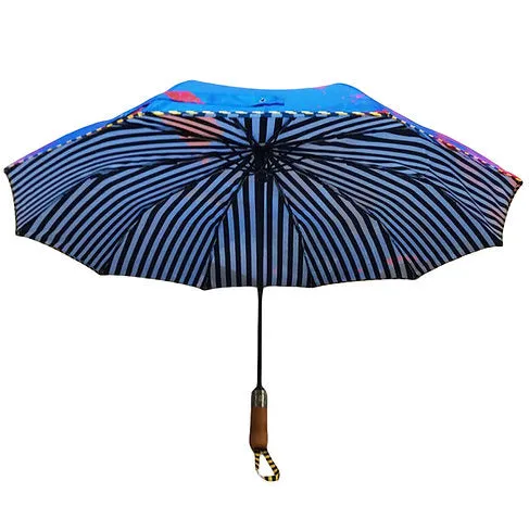 Clare O Connor Eco-Friendly Umbrella Blue