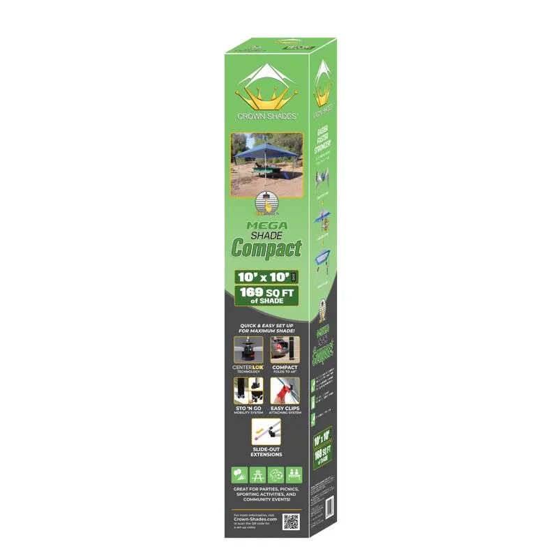 Crown Shade One Touch Polyester Canopy 9.1 ft. H X 13 ft. W X 13 ft. L