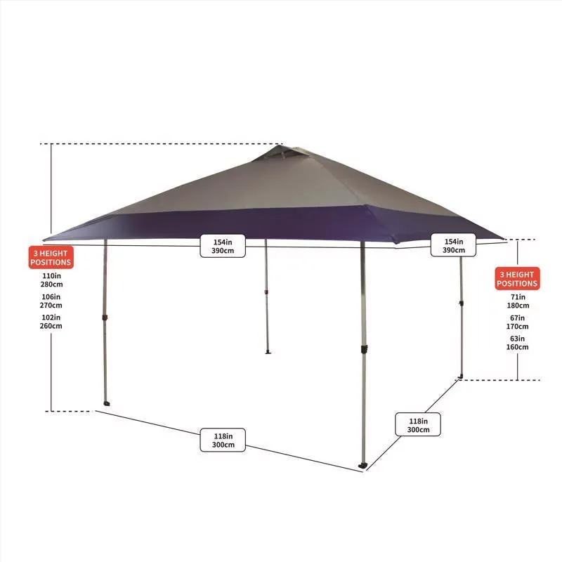 Crown Shade One Touch Polyester Canopy 9.1 ft. H X 13 ft. W X 13 ft. L
