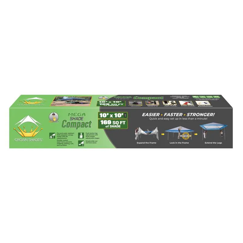 Crown Shade One Touch Polyester Canopy 9.1 ft. H X 13 ft. W X 13 ft. L