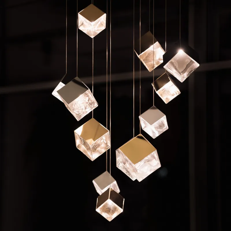 Crystal and Metal Cube Pendant | Pyrite