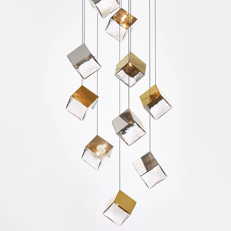 Crystal and Metal Cube Pendant | Pyrite
