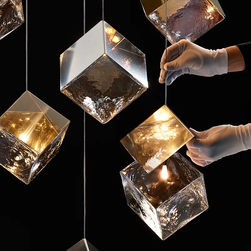 Crystal and Metal Cube Pendant | Pyrite