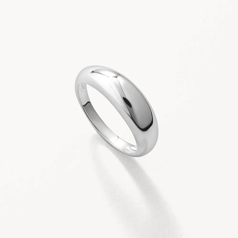 Curve Dome Pinky Ring in Silver
