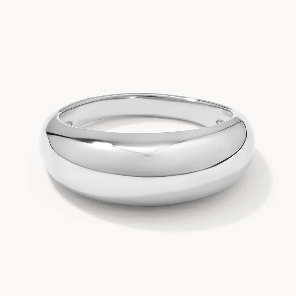 Curve Dome Pinky Ring in Silver