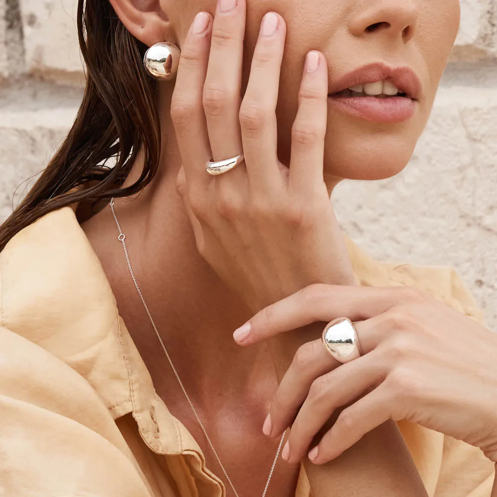 Curve Dome Pinky Ring in Silver