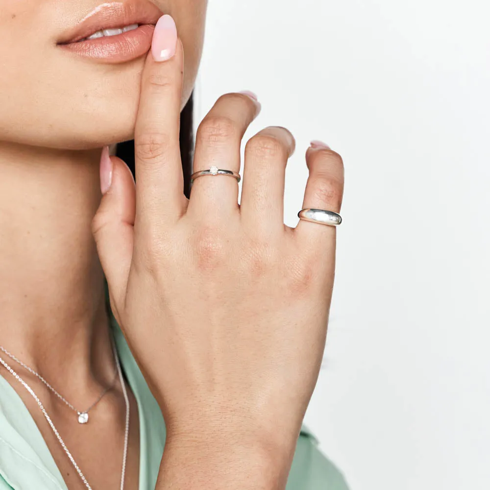Curve Dome Pinky Ring in Silver