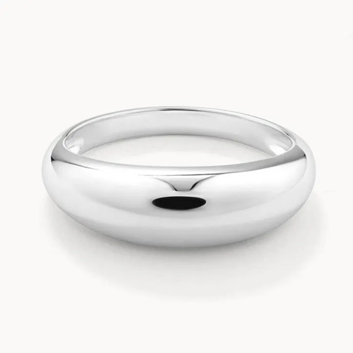 Curve Dome Pinky Ring in Silver
