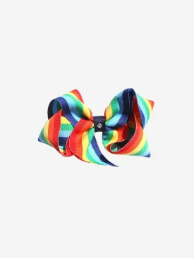 Dotty Daydreams Girls Rainbow Stripe Bow Hairclip