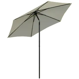 Easycomfort Ombrellone da Giardino 2.6x2.5 m Anti UV Protezione 30  con Testa Inclinabile, Palo in Alluminio e 6 Stecche, Bianco Crema