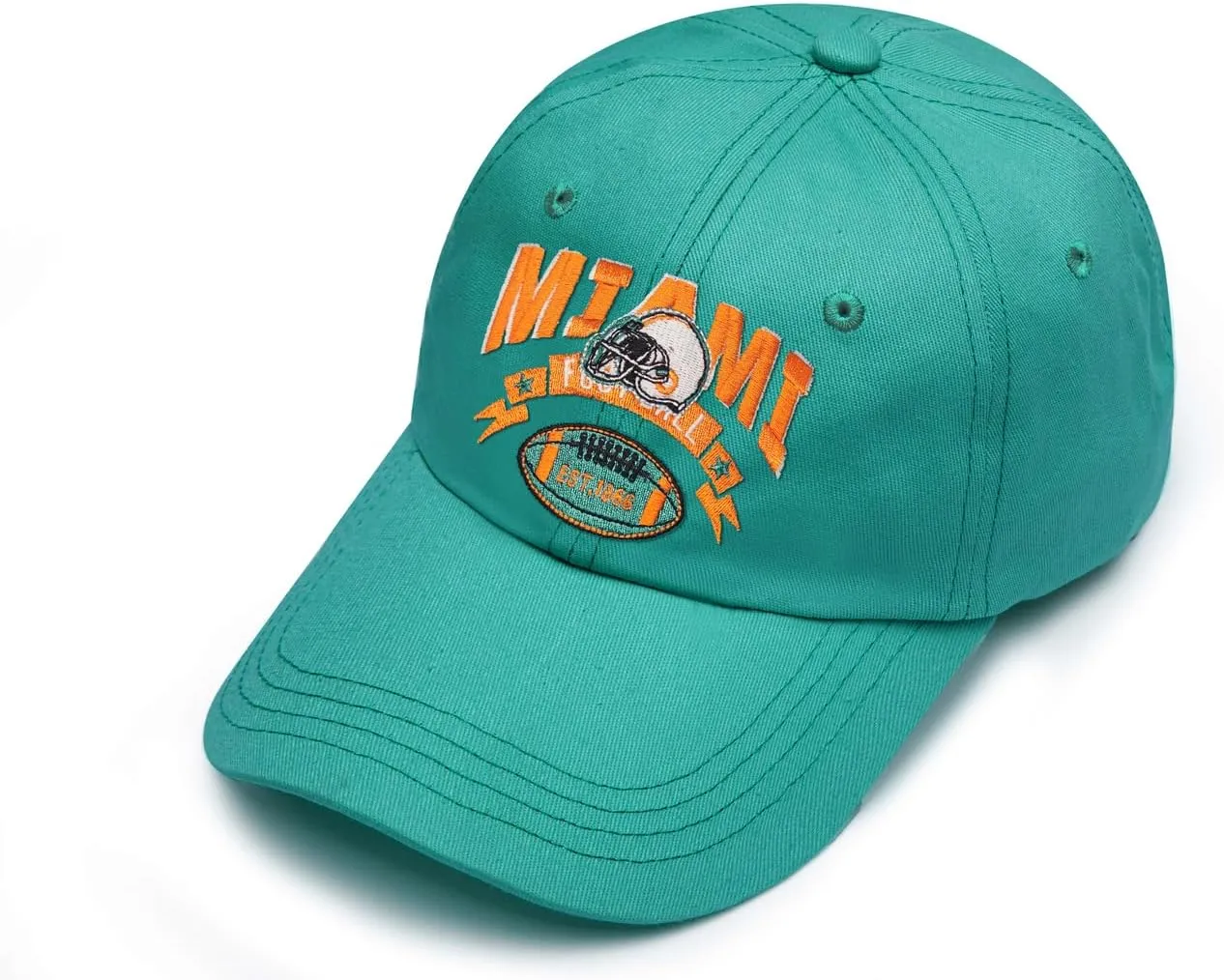 Embroidered Football Hat for Men Women Youth Team Color Baseball Cap Trucker Hats Fans Gifts Apparel