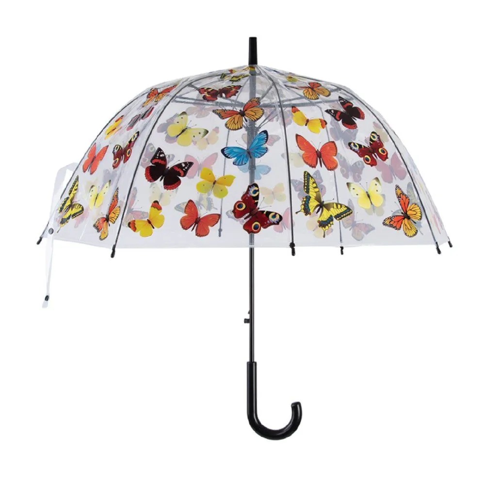 Fallen Fruits Colourful Butterflies Transparent Umbrella