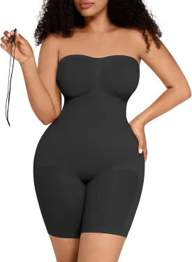 FeelinGirl Strapless Bodysuit for Women Tummy Control Shapewear Seamless Sculpt Body Shaper with Removable Straps